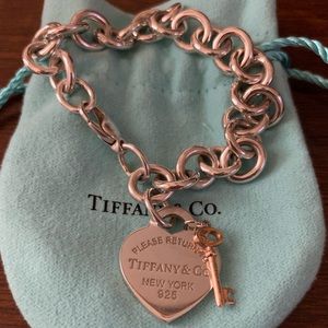 Tiffany & Co Heart Tag Charm Bracelet, Rubedo mini key